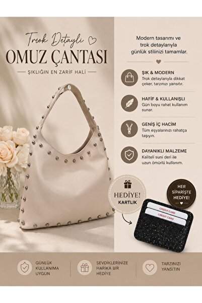 DEZ STORE Milano Zımbalı Hobo Omuz Çantası