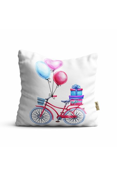 4KF Cushion Cover 42X42Cm Decorative Cushion Pillowcase New Season Balloon Bicycle Model Bf 08