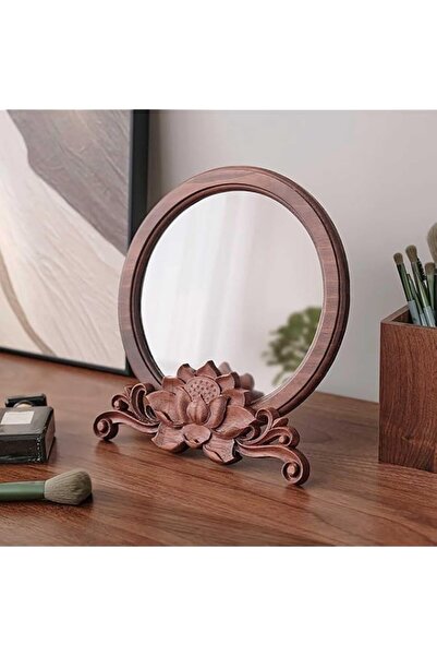 Generic Tazweeq Round Mirror, Decorative Mirror with Bracket Retro Flower, Ca...