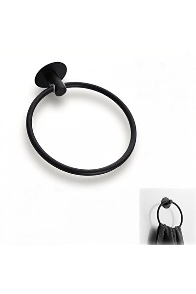 Generic Black Adhesive Towel Ring, Rustproof Stainless Steel Wall Mount Hange...