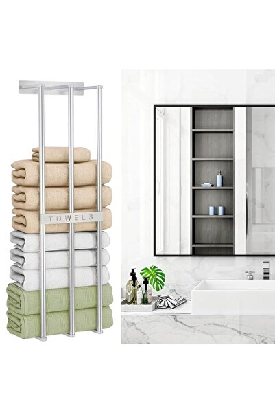 Generic Towel Rack for Rolled Towels, Solerconm New Upgrade 3 Bar Towel Racks...