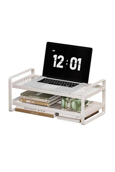 Generic 2 Tiers Metal Desk Organizer Stand ，Laptop/Printer Stand Riser（50X20X...