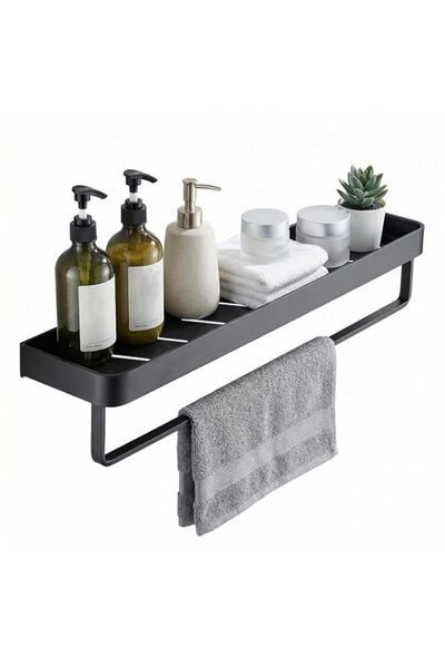 Generic Bathroom Shelf with Towel Bar - Wall Mounted Storage Organizer for Ba...