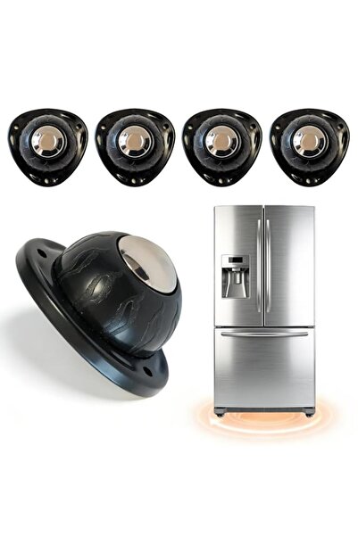 Generic 4-Pack Black Stainless Steel Self-Adhesive Caster Wheels, 60 LBS Load...