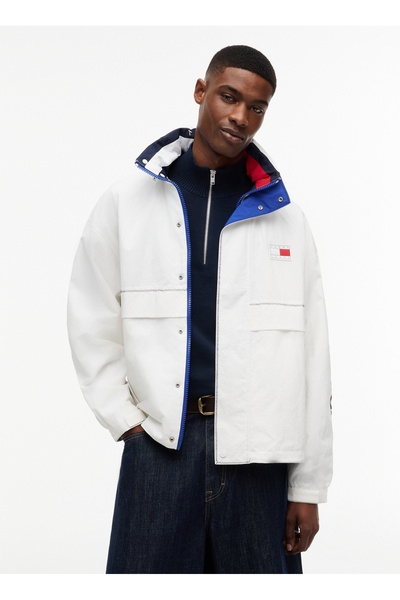 Tommy Jeans Bej Erkek Dik Yaka Oversized Logo Baskılı Mont DM0DM23225YBL TJM ...