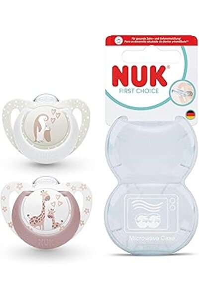 Generic Brand Nuk First Choice 2-Pack Pacifier, 0-6 Months, Penguin/Giraffe