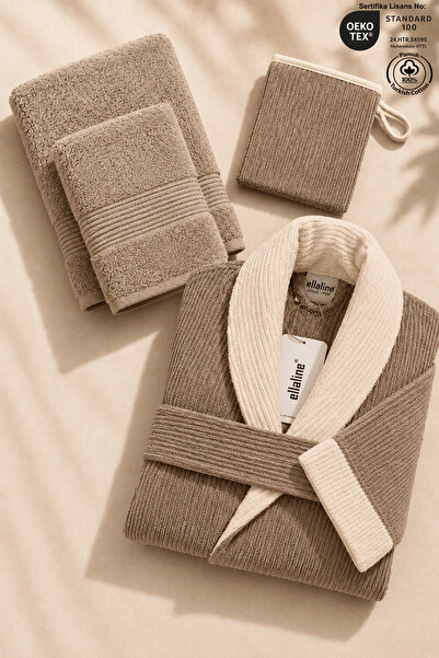 Ellaline Set de halate de baie Eldy Contrast, 4 piese, 100% bumbac certificat...