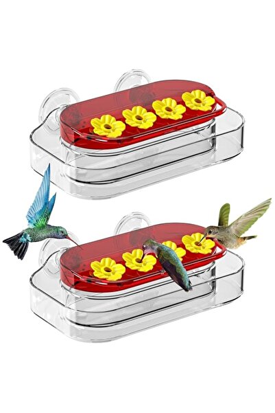 Generic Window Hummingbird Feeder with 4 Feeding Ports, 295ml Capacity, Clear...