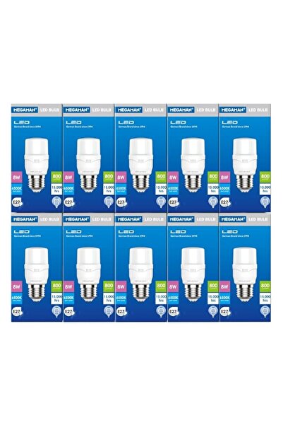 Generic Megaman Led 8w 6500k Day Light E27 HalfStick (pack of 10)