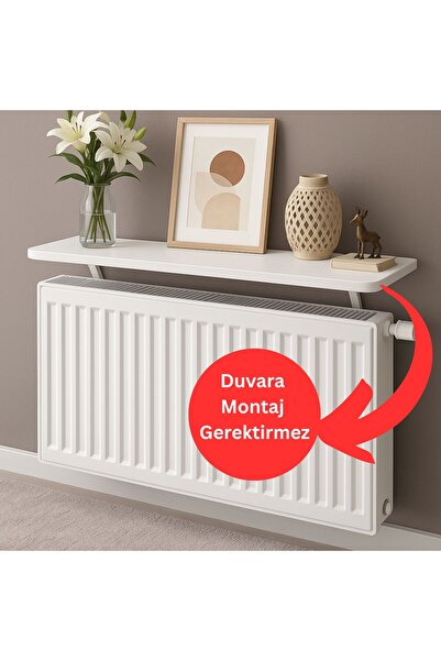 Kydonia Home 60x15 cm Montajsız Petek Üstü Dekoratif Raf Kalorifer Peteği Üst...