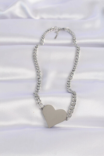 online kapsulavm avm alışveriş 316l steel chain silver color flat plate heart...