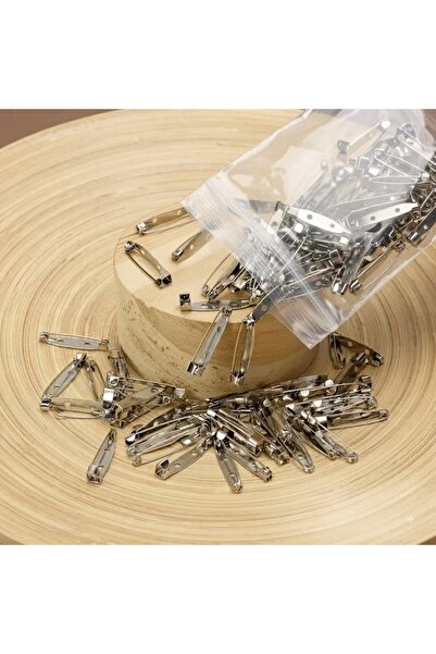 WORDAKS 3 Cm Metal Broş İğnesi Yaka İğnesi Aparatı 25 Adet