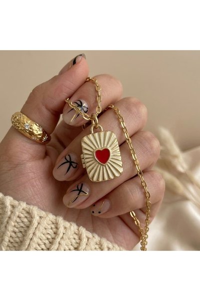 Heda Jewelry قلادة على شكل قلوب - قلادة تذكارية قابلة للفتح بغطاء