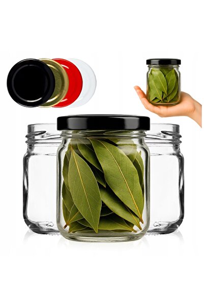 SuperButelki Set Borcane din Sticla cu Capace, 130 ml, Multicolor, pentru Con...