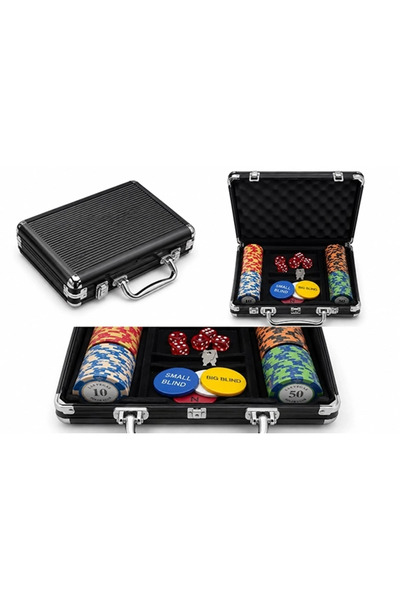 Epilons Poker Game with Leather Bag, 100 Chips and 2 Playing Cards Alk5369