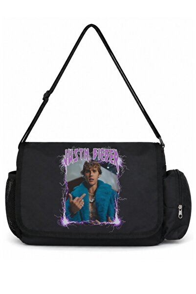 SEVBANO Geantă multifuncțională unisex cu imprimeu Justin Bieber Singer, pent...