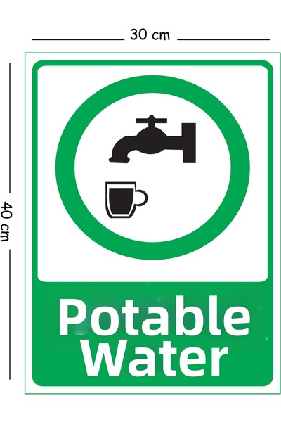 Mayeka Metal Potable Water 30X40 cm A3 Warning Occupational Safety Sign