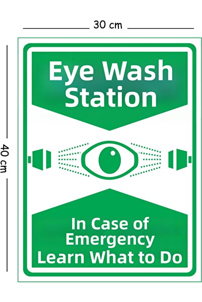 Mayeka Metal Eye Wash Learn What to Do in Case of Danger 30X40 cm A3 Warning ...