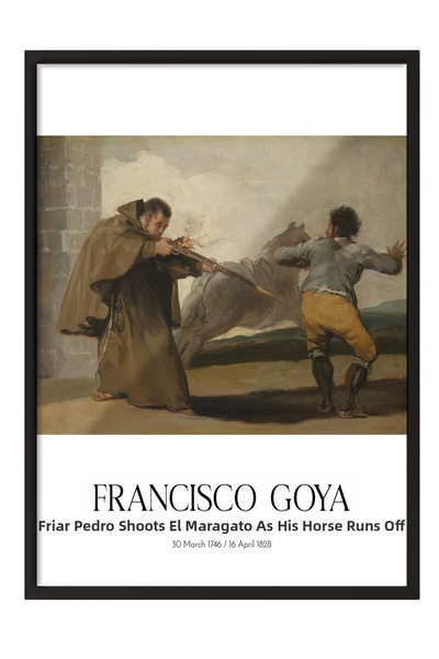 Postifull Francisco Goya, Tablou înrămat negru, Seria de artă NR:111852