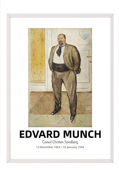 Postifull Edvard Munch - Consul Christen Sandberg, Tablou înrămat alb, Seria ...
