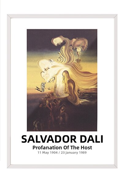 Postifull Salvador Dali - Profanation of the Host, White Framed Artwork, Art ...