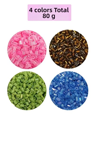 Mestore Cut glass beads 2mm - 4 colors - total 80 grams - bnc440