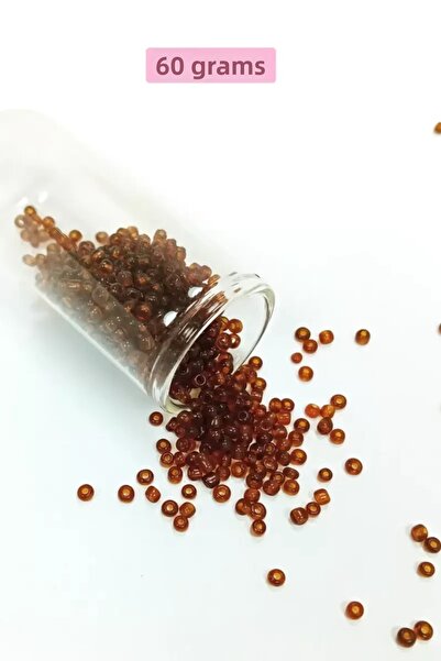 Mestore Bulky Glass Sand Beads (8/0) 3 mm - 60 Grams - Transparent Dark Brown...