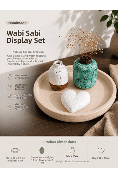 Art By Aslı Wabi Sabi Handmade 4-Piece Decorative Presentation Set – Natural ...