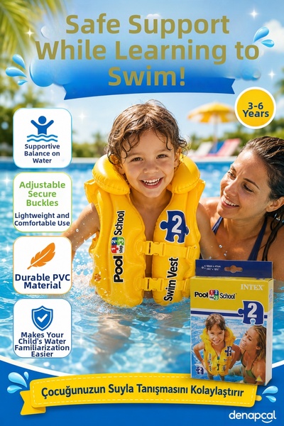 DENAPCAL Children's Swimming Vest Children's Life Jacket Pool Sea Inflatable ...