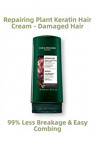 Yves Rocher Herbal Keratin Repair Vegan Conditioner for Burnt Hair 200 ml