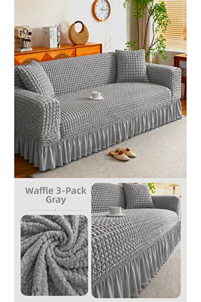 ELHAS Bürümcük 3-Person Sofa Cover. Skirted Sofa Cover. Sofa Bed Cover. (1 Pi...