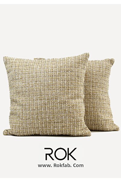 ROKFAB Yellow Patterned Throw Pillow Cover 45X45 cm Decorative Pillowcase