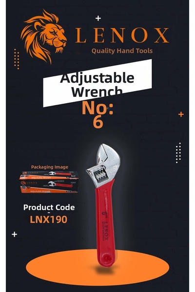 Lenox Tools مفتاح ربط قابل للتعديل مقاس 6 بوصات 150 مم من الكروم فاناديوم، قو...