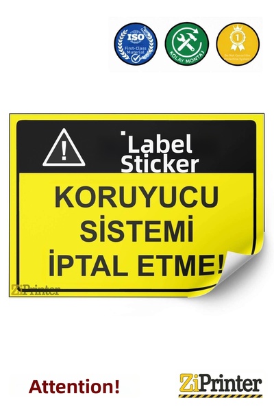 ZiPrinter انتبه! إلغاء نظام الحماية! ملصق لافتة تحذيرية isg مقاس 70x100 سم