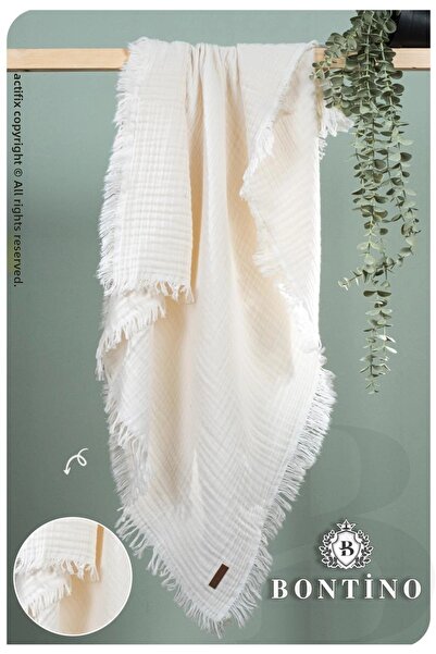 Bontino 4 Layer 100% Cotton Muslin Baby Blanket with Fringes, Multi-Purpose 1...