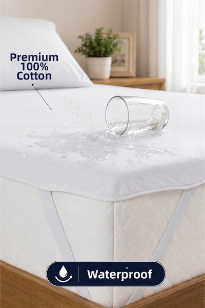Formeya Premium 100% Cotton Water-Resistant Corner Elastic Mattress Pad Singl...