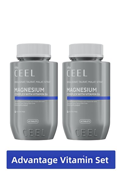 VitaCeel 2 Pack Magnesium Complex with B6 Citrate, Bisglycinate, Malate, Taur...