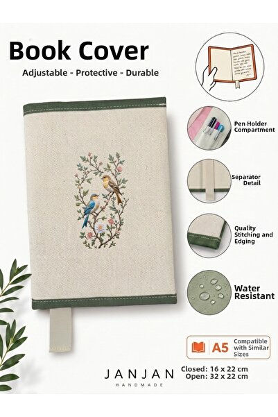 JANJAN Natural Fabric Book Cover,Washable Book Cover,Book Protector,32X22 cm ...