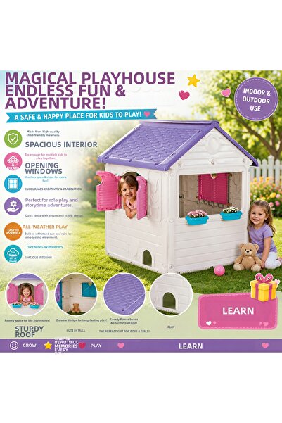 Muhcu Home بيت ألعاب فاخر للأطفال مع جرس باب، مناسب للاستخدام في الداخل والخارج