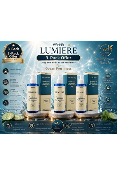 WANNA Lumiere Aqua Sensation Facial Cleansing Gel 200 ml |   Cucumber Extract...