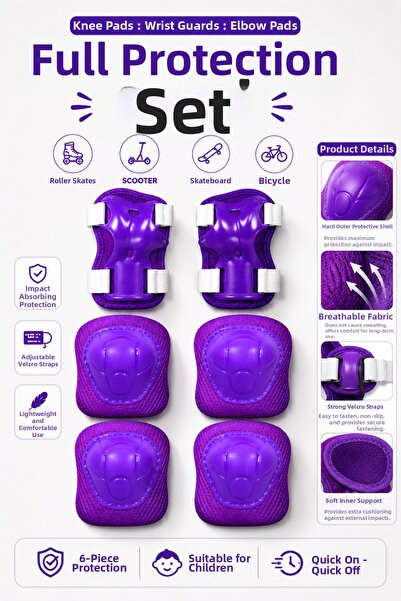 YILDIRIM OYUNCAK Child Protection Set Knee Pads Elbow Pads Wrist Guards – Adj...