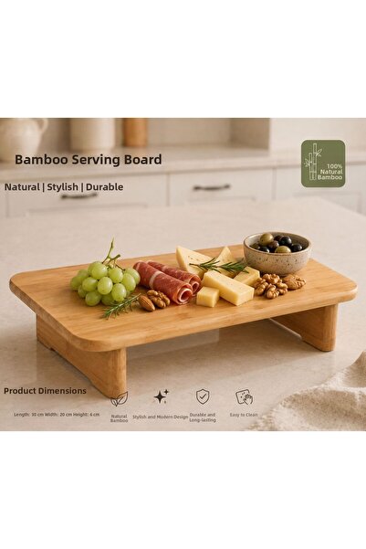 BİZ ZÜCCACİYE Bamboo Presentation Tray & Cutting Board (30X20 cm)