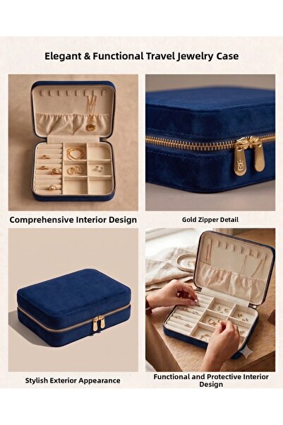 Dorvina Jewelry Box Organizer Travel Case Necklace Ring Earring Organizer Vel...