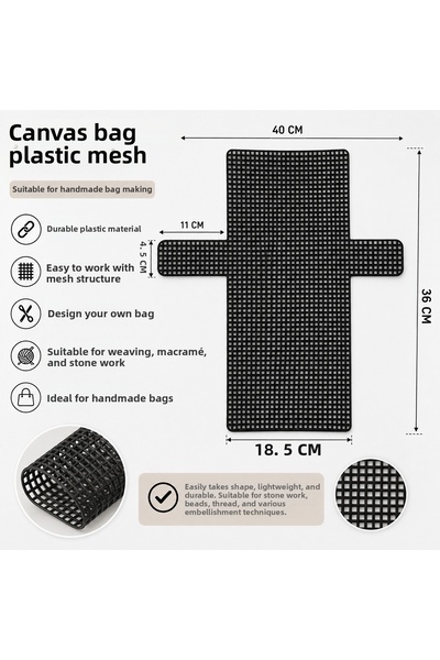 iğne izi Pânză pentru genți din plastic negru 40x36 cm - Plasă pentru confecț...