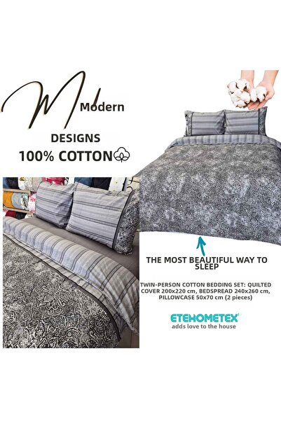 ETE HOMETEX Etehometex 100% Cotton Duvet Cover Set Double Size