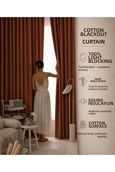 Brillant Linen Textured Light Blocking Blackout Blackout Curtain, No Pleats, ...