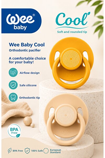 Wee Baby لهاية سيليكون دائرية ناعمة الملمس من كول، عبوة من قطعتين، من 0 إلى 6...