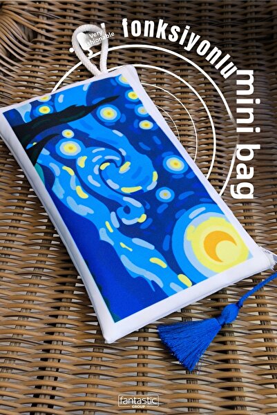 FANTASTIC Multi-Purpose Famous Painting Printed Mini Makeup Bag – Tassel Art-...