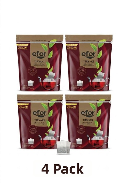 Efor Demlik Tea Bag Tiryaki 40Gr 25 Li X 4 Pieces