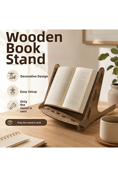Renkli Dükkan2 Wooden Reading Stand Book Holder Tabletop Decorative Mdf Stand